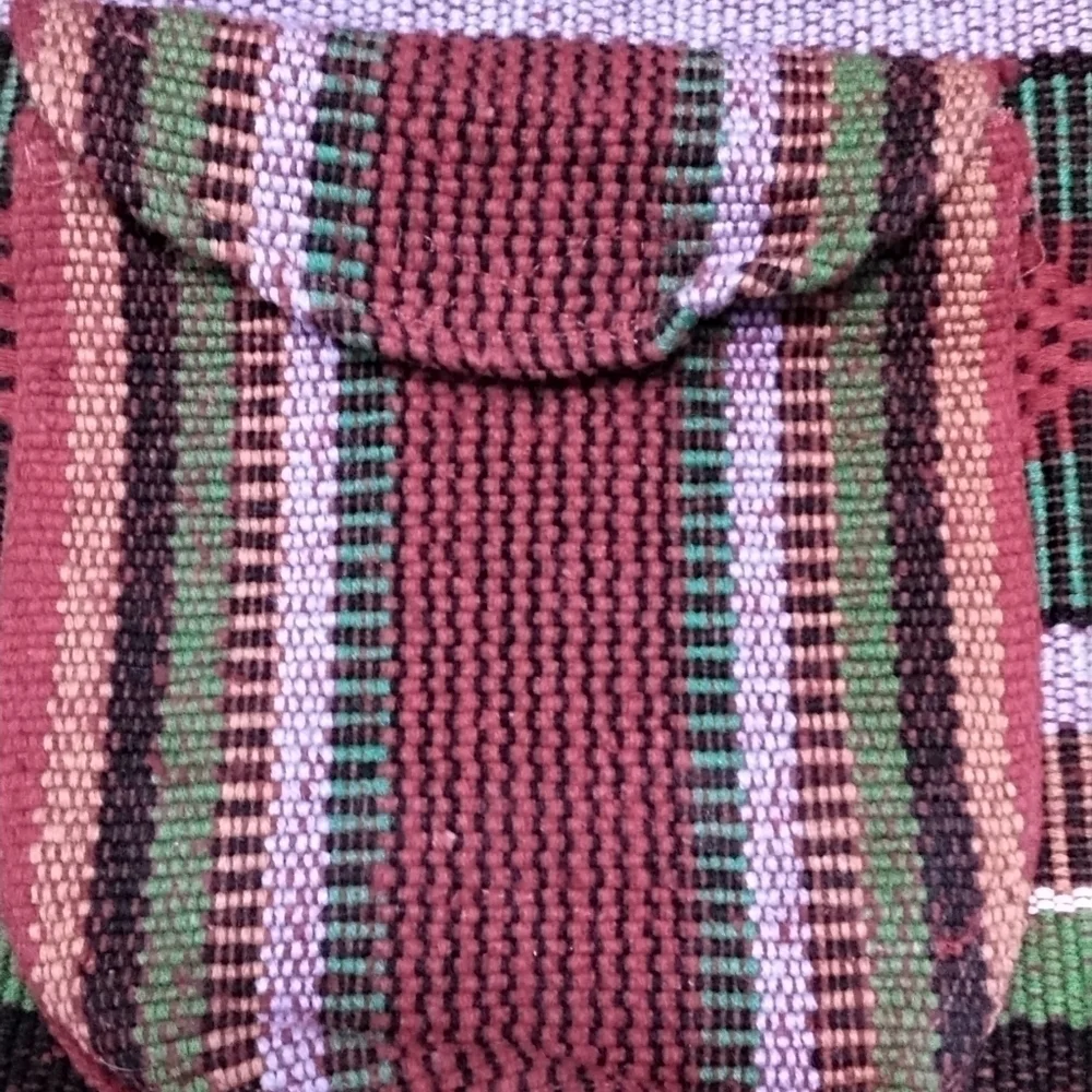 Woven Drawstring Boho Bag Rasta Back Pack